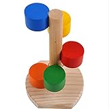  HELLOYOUNG Wooden Ladder Hamster Small Pets Chewing Toys for Sugar Glider Mouse Chinchilla Rat Gerbil and Dwarf Hamster Wooden Cage (Colorful)