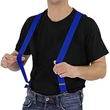 Foxxeo blaue Hosenträger für Damen und Herren für Karneval und Fasching Party in dunkelblau