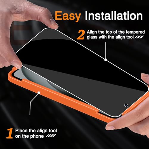 Image of Wiaocit 3 Pack Tempered Glass Privacy Screen Protector for iPhone 15 Plus with 3 Pack Camera Lens Protector, 9H Hardness, Bubble Free, Case Friendly