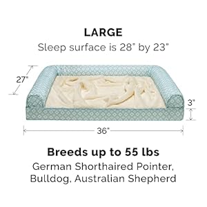 Furhaven-Replacement-Dog-Bed-Cover-Plush-Diamond-Print-Nest-Top-Sofa-Style-Machine-Washable-Aqua-Large - Cucciolini Doodles   Furhaven-Replacement-Dog-Bed-Cover-Plush-Diamond-Print-Nest-Top-Sofa-Style-Machine-Washable-Aqua-Large