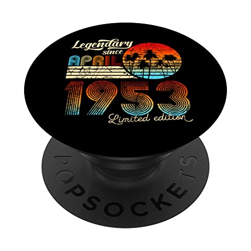 70. Cumpleaños 70 Legendario Desde Abril De 1953 Regalo PopSockets PopGrip Intercambiable