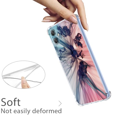 WEIOUHR Capa para Galaxy A04e Samsung A04e Capa de telefone TPU macio transparente, design de padrão abstrato, leve resistente a choques e arranhões, para Samsung Galaxy A04e (azul escuro)