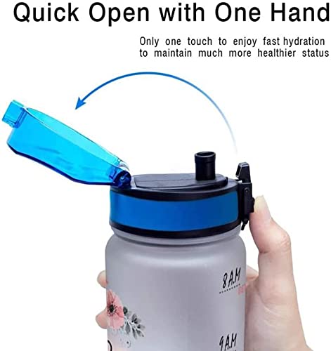 64Hydro 32Oz 1Liter Motivational Water Bottle With Time Marker & Removable Strainer Flip Top Leakproof Durable Bpa Free Non-Toxic For Home Work Gym Fitness Sports - Beach Flip Flop Ocean Sea Summer #TOP6