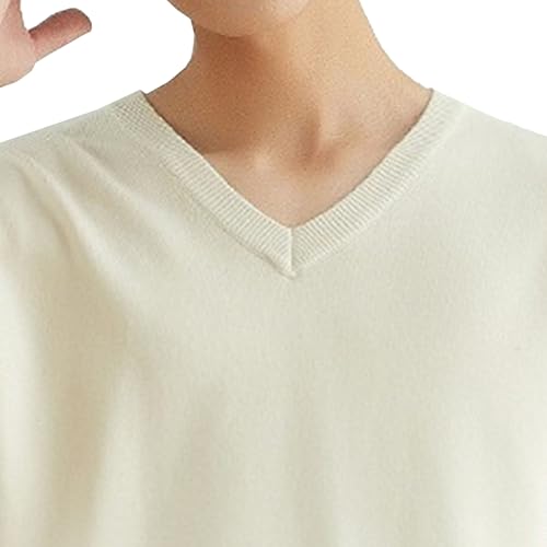 Mens V-Neck Basic Designed Long Sleeve Casual Business Cotton Pullover Soft Lightweight Textured Sweaters2