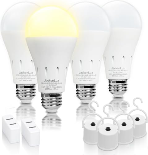 JackonLux Rechargeable Emergency Light Bulb, Soft...