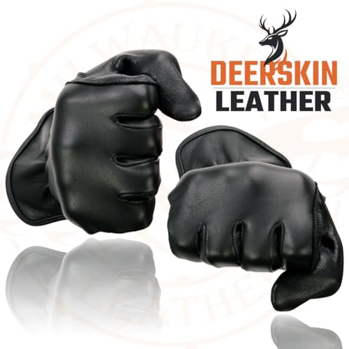 Image of Milwaukee Leather Women's US Deerskin Leather Full Finger Driving Motorcycle Hand Gloves