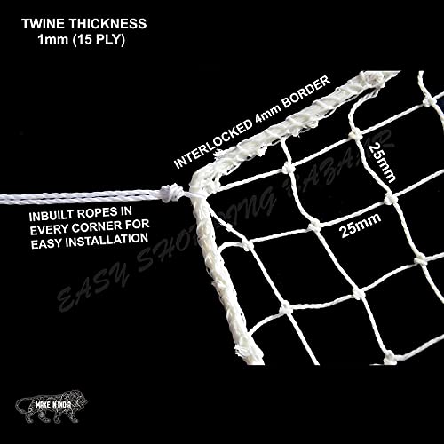 Image of EasyShoppingBazaar Bird Net /Pigeon Net /Anti Bird Net UV Stabilized HDPE (with Clips & Tying Ropes) - White 15Ply - 6 x 4 Ft