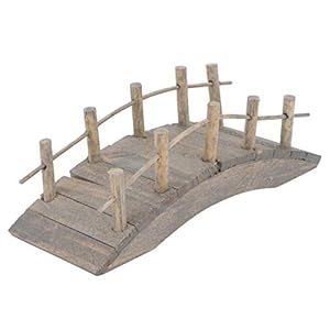Hemoton Houten brug voor miniatuurtuin fee tuinboog brug microlandschap tuinversiering 10 cm
