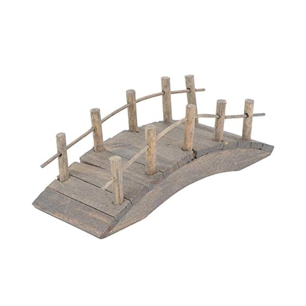 Hemoton Houten brug voor miniatuurtuin fee tuinboog brug microlandschap tuinversiering 10 cm