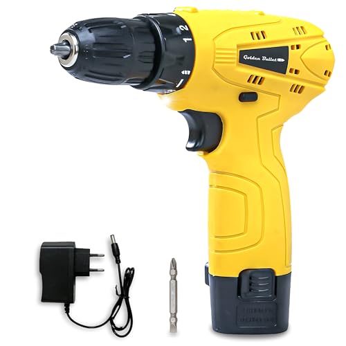 Golden Bullet® 12V Cordless Drilling Machine for Home Use | 12V Single Speed 600 RPM | LED Light | 1 Battery, Compact| 16+1 Torque Settings, 10mm Chuck, for Drilling & Screwdriving | GBD-3693