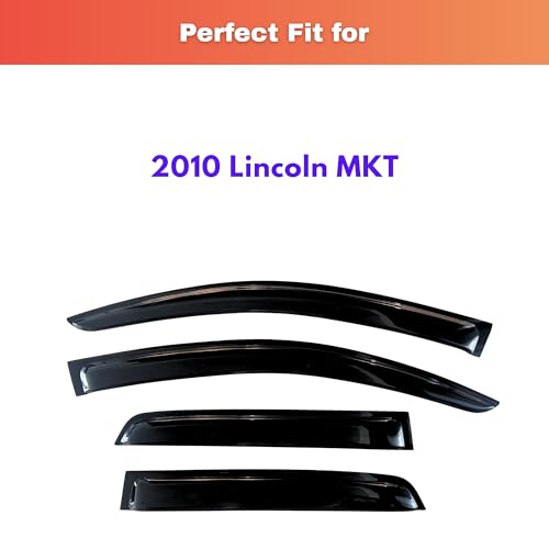 Image of KPY Rain Guards Fit for 2010 Lincoln MKT, Out-Channel Window Visors Vent Wind Deflectors 4PC, Car Accessories for 2010 MKT