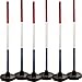 Country Pride Complete Pole Bending Kit, Set of 6 Red, White, and Blue Poles with 6 Sand-Fillable Bases, Impact-Resistant Construction, Easy Assembly and Storage, AQHA Approved, Storage Bag Included