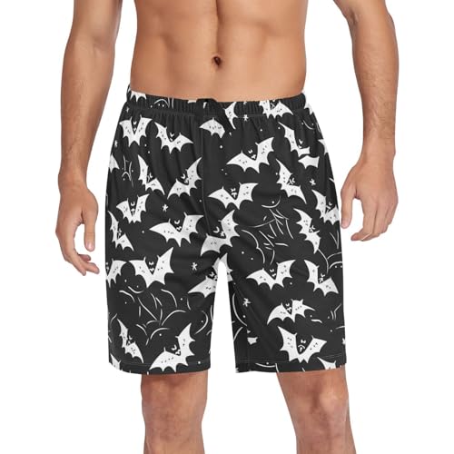 J JOYSAY Pajama shorts Mens Lounge Sleep Shorts Watercolor Yellow Pink Flowers Straight-Fit Men Pajama Bottoms