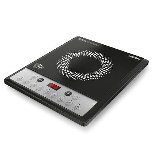 Image of Milton Euroline Elio 16.0 Portable 1600 W Induction Cooktop | LED Display Panel, 5KV Surge Protection | Timer & Preset Menu Functions | Soft Touch Buttons | Fast Cooking | 3-Year Warranty on Coil