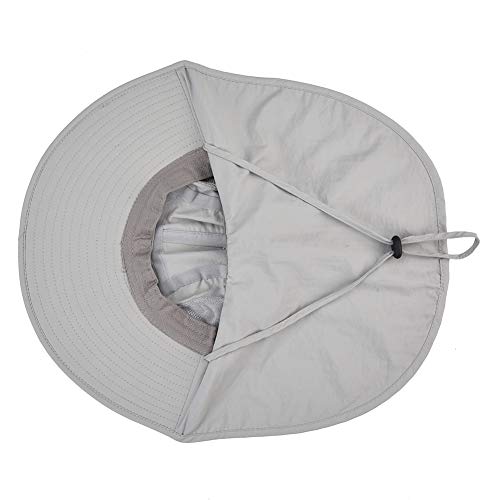 Kids Sun Hat With Neck Flap - Adjustable Children Wide Brim Summer Upf50+ Sun Protection Bucket For Boys Girls(Light Grey) #TOP3