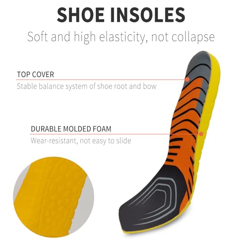 Image of Shoe Insoles for Ariat Men's Square Toe Boot Replacement, Memory Foam Footwear Inserts Comfortable Light-Weight and Cushion Shock Absorbing (Men7.5)