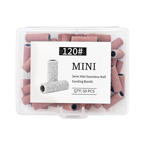 Nail Drill Sanding Bands - 50 Piece Compact Manicure Supplies with Storage Case | Grit File Bands for Nails Art Care, Travel Fri