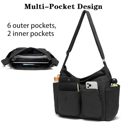 Image of Canvas Casual Messenger Bag Hobo Crossbody Bag Canvas Shouder Tote Handbag for Women and Men