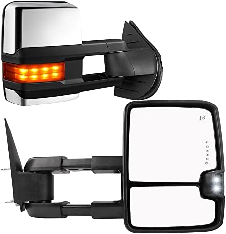 Pair Of Chrome Towing Mirrors For Silverado, Suburban, Tahoe, Sierra, Yukon – 2003-2007