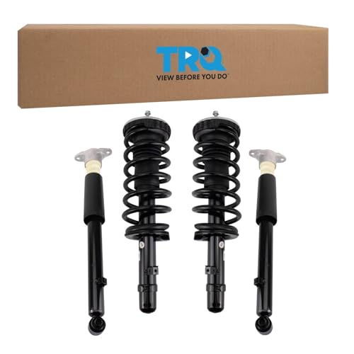 Image of TRQ Front and Rear Complete Strut Assembly & Shock Absorber Kit Complete Strut & Coil Spring Assembly Compatible with 2017 Genesis G80 2015-2016 Hyundai