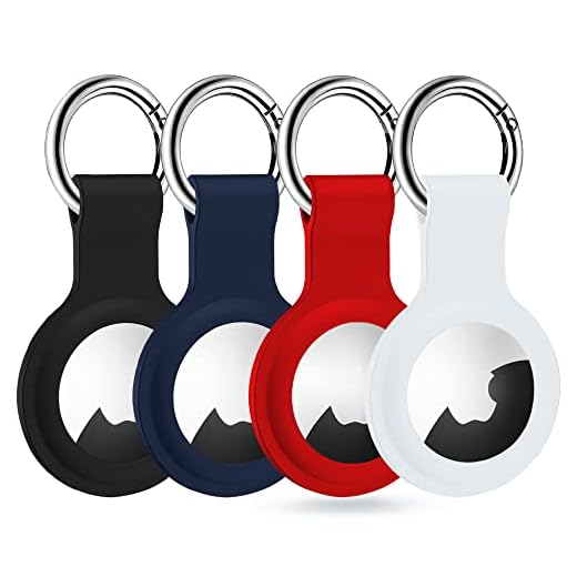Suporte de silicone para Airtag, pacote com 4 chaveiros Airtag, chaveiro Airtags, chaveiro Airtags, chaveiro Air Tag compatível com Apple Airtag 2021 - acessórios para chaveiro rastreador GPS