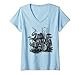Damen Schlagzeug Percussionist Drummer Octopus Schlagzeug spielend T-Shirt mit V-Ausschnitt