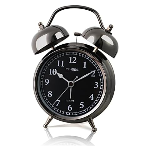 TIMESS 4.7 Inch Super Loud Alarm Clock for Heavy Sleepers Adults,Retro Twin Bell Vintage Alarm Clock for Bedrooms Bedside, Silent Non-Ticking Alarm Clock with Snooze Function Cover