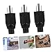 TIDTALEO 3pcs Heavy Duty Prong Plug Replacement for Extension Cord Repair Easy to Install Grounding Plug for Industrial Power Tools Standard Construction