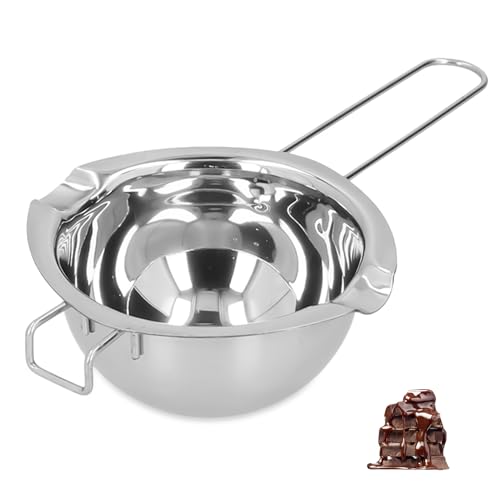 Olla doble de acero inoxidable, olla grande para derretir mantequilla de chocolate, cuenco calefactor para derretir chocolate, jabón, cera, fabricación de velas, 1000 ml