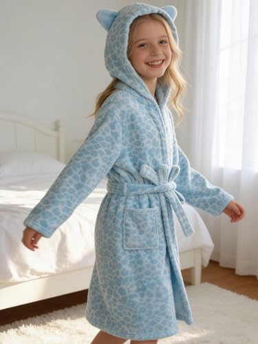 Image of Doctor Unicorn Soft Hooded Rainbow Bathrobe Sleepwear for Girls