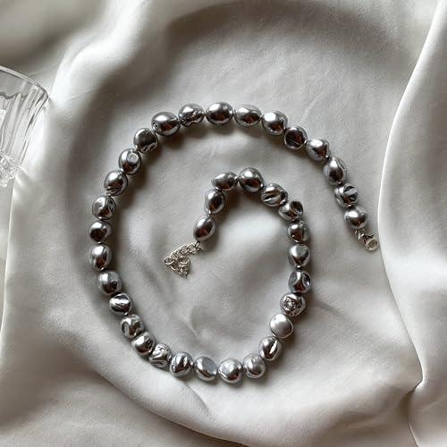 Image of OVANA Pearl Necklace | Fitted With Silver Lock | Statement Necklace | Gifts for Girlfriend | Gift for Sister, Bhabhi | Gifts for Women and Girls | Gift for Her | 925 Silver Hallmarked Lock