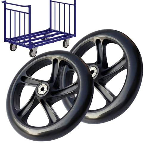 Ruedas para scooter eléctrico, ruedas de skate rueda de muebles | 145/180/200 mm Piezas de repuesto, 2 Neumáticos sólidos con rodamientos, ruedas silenciosas para carro, scooter, patinador