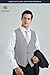 HISDERN Mens Suits Vest Grey Business Formal Dress Waistcoat Solid Color Casual Wedding Vests for Suit or Tuxedo