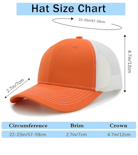 Image of 2-Pack Breathable Mesh Snapback Trucker Hats, Adjustable Baseball Caps for Men Women, Cotton-Poly Twill Outdoor