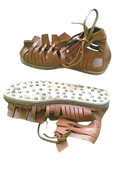 THOR INSTRUMENTS ROMAN SOLDIER Legionnaire CENTURION Gladiator Brown Leather Men ROMAN SANDALS Rustic Vintage Home Decor Gifts