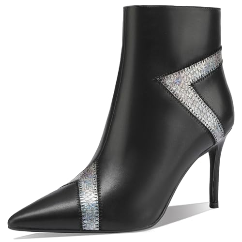 TDD Sexy Dress Stiletto Booties for Women Pointed Toe Ankle Boots