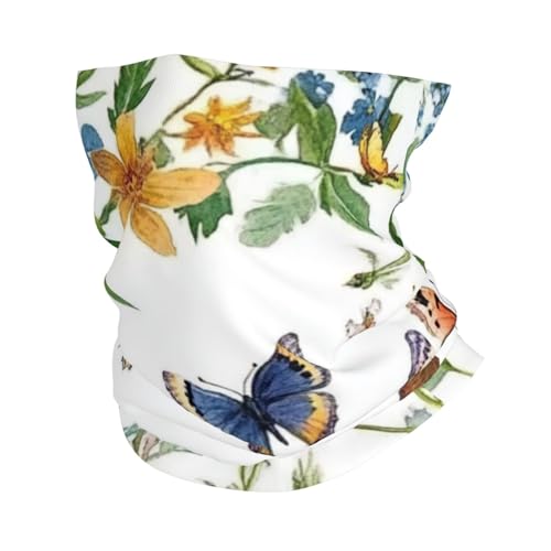 CSIVKEJ Polainas para el cuello, pasamontañas, bufanda, ciclismo, correr, resistente al viento, Flor Mariposa 4, Talla única