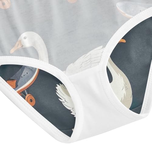 Geese Riding Skateboards Black Toddler Girls Underwear, Girls Underwear Cotton, 2T–8 Years4