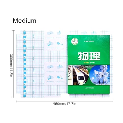 Image of Zevon Transparent Self-Adhesive Book Cover Sheets [30 Pcs- 3 Different Sizes - 10 Each],Waterproof School Textbook Protective Case Cover
