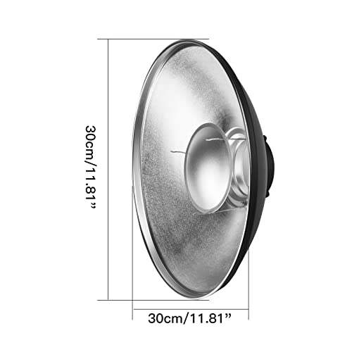 Soonpho 12Inch/30Cm Standard Reflector Beauty Dish With Honeycomb Grid And Bag, Compatible For Bowens Mount Studio Strobe Flash Light Like Neewer Vc-400Hs Ve-300 Godox Ad200 Ad180 Ad360 (Silver) #TOP1