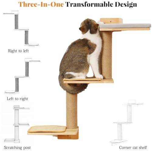 Rascador de pared 3 en 1 para gatos, grande miniatura 4
