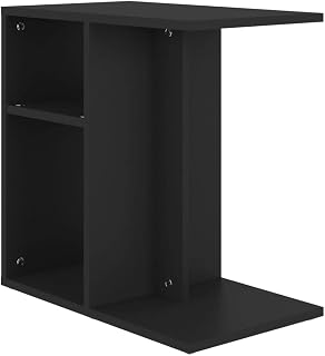 vidaXL Side Table Home Living Room Furniture Set Coffee Sofa End Accent Table Magazine Rack Storage Space Table Unit Black Engineered Wood