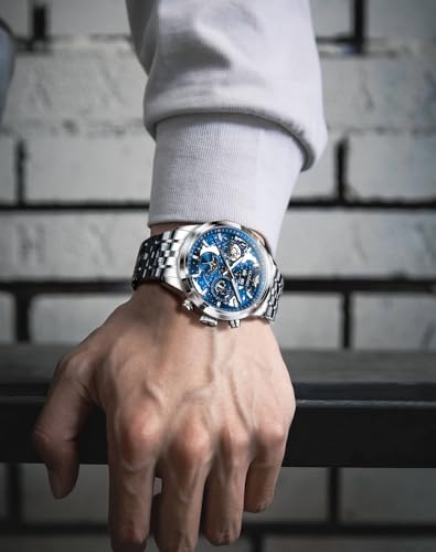 Image of OLEVS Men's Automatic Watch Self Winding Mechanical Luxury Original Wrist Watch Sapphire Crystal Tungsten Steel