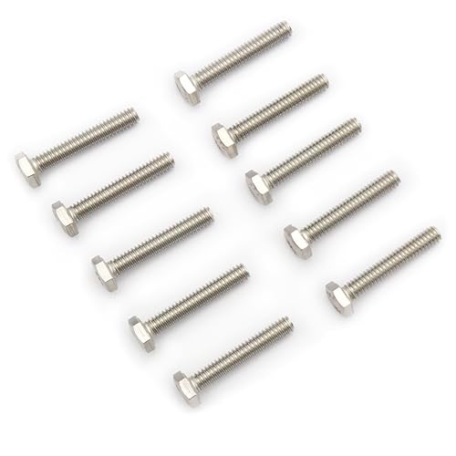 Image of 25pcs Hex Head Screw Bolts, (1 /4-20 x 1-1 /2 inch) Hex Head Bolts, (Full Thread), 304 Stainless Steel (Silvery)