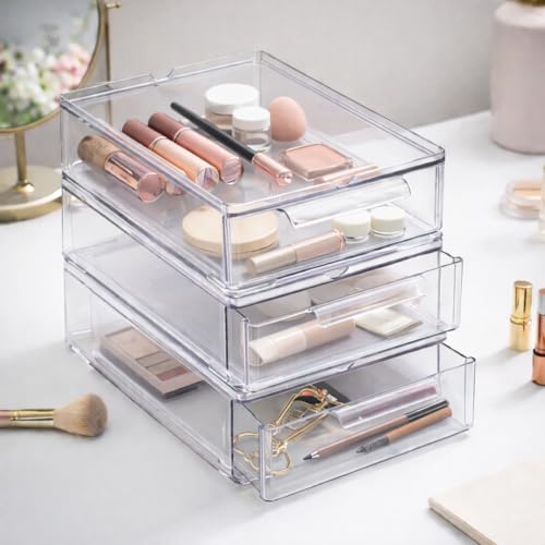 BINO | Clear Stackable Storage Drawers, Small  - Additional View