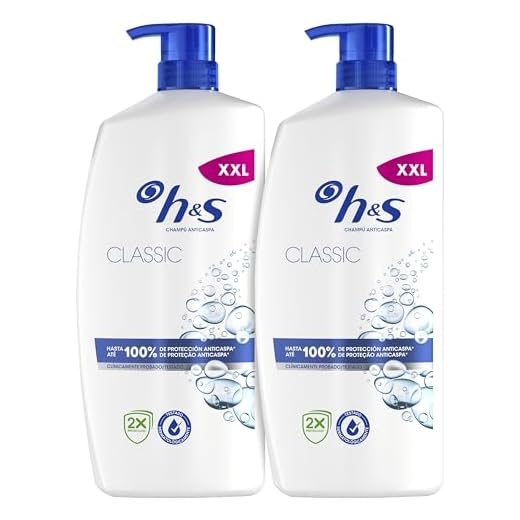 Champús ecológicos para no dañar mi cabello 6 h&s Classic Champú Anticaspa 2x1000ml con Dispensador, para Uso Diario. Hasta 100% de Protección Anticaspa, Clínicamente Probado. Para Todo Tipo de Pelo y Cuero Cabelludo. Sensación de Frescor