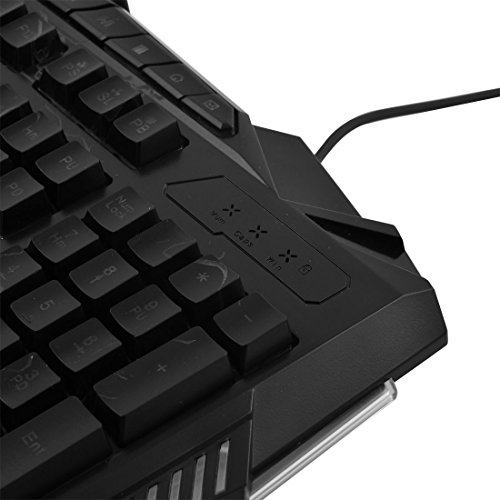 Image of Adjustable LED Three Colors Backlit Wired Gaming Keyboard Mouse Combo Black (SN: 97d f30 14b c82 b72)