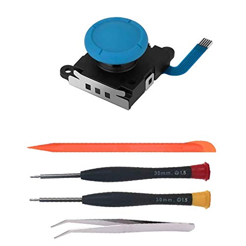 THE TECH DOCTOR Replacement Joy Con Analog Stick for Nintendo Switch Complete with Tool Set - Professional Repair Kit (Analog Stick Neon Blue)