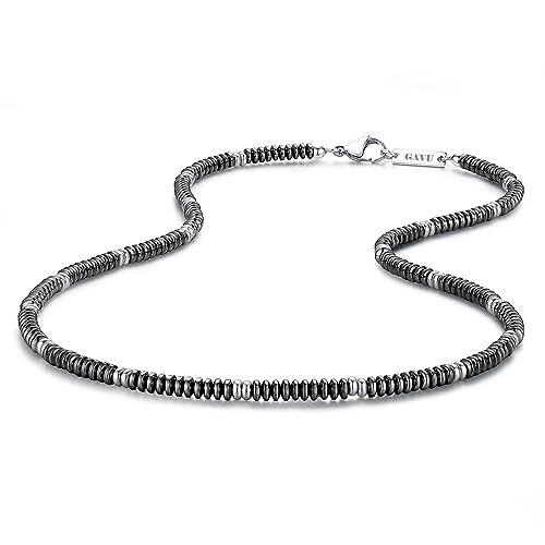 GAVU Minimalist Hematite Beaded Necklace for Men