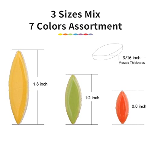 Youway Style Petal Mosaic Tiles for Crafts, 568g Flower Tiles Pieces for Mosaic Craft Supplies,DIY Mosaic Outdoor Decor(Mixed Colors,20 Ounce)